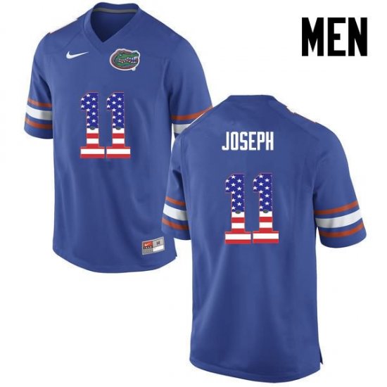 Men's Florida Gators #11 Vosean Joseph NCAA Nike Blue USA Flag Fashion Authentic Stitched College Football Jersey EJH7562AY